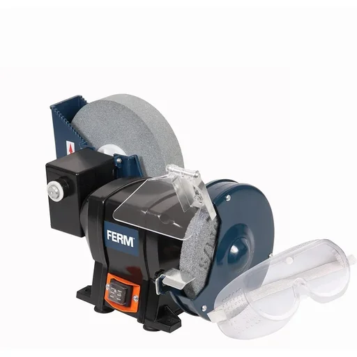 "BGM1021 Double Grinder 250W - 150mm - Wet and Dry - Mountable - Incl. 2 grinding stones (P80, P36), protective cover image"