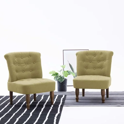 "French chair green fabric image"