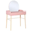 Dressing table for bedroom vanity table cosmetic table with mirror drawer light luxury style MDF pine wood pink 7