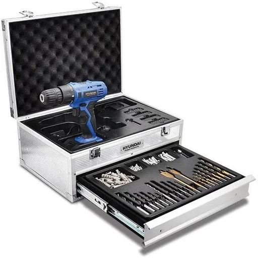 "276 pcs 18V battery drill set in a case image"
