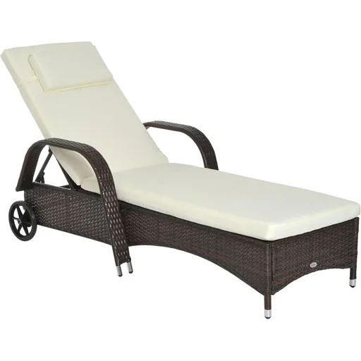 "Mobile rattan lounger for the garden image"