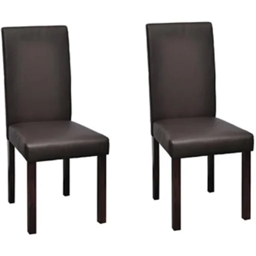 "Dining room chairs 2-seater faux leather brown image"