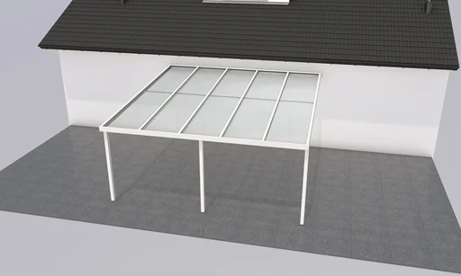"Patio roof Premium, white, 5100 x 5060 mm - Polycarbonate multi-wall sheets 16 mm, bronze image"