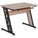 Computer desk PC table with keyboard drawer desk metal oak black 100 x 60 x 75.5 cm