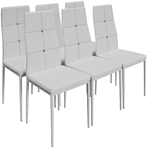 "Dining chair 6 pieces white image"