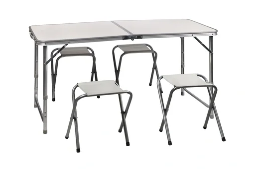 "Camping table set foldable with 4 folding chairs image"