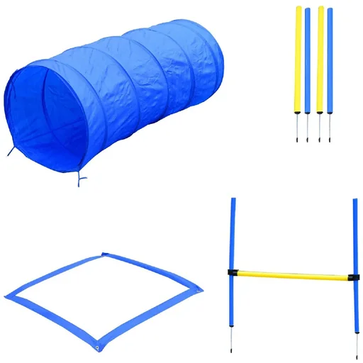 "Dog Agility Tunnel Slalom Exercise Dog Sports Training Tire Hurdle Set image"