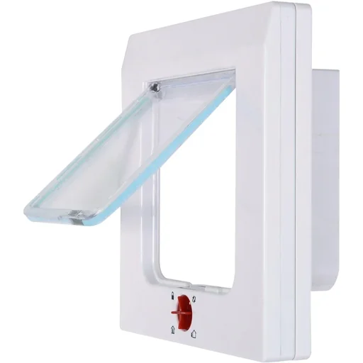 "Cat flap dog flap cat door 4 ways white image"