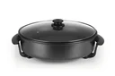 Pizza pan with lid, electric, black, 17.5 x 45 x 41 cm, 1500 watts