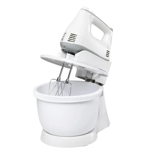 "2 in 1 Hand Mixer Electric Hand Mixer Set with Table Stand 3.4 Liter Mixing Bowl 300W 6 Speeds inclusive image"