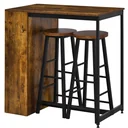 Bar table set high table with 2 bar stools 3-piece table set kitchen counter with 3-tier side shelf industrial design Sp