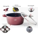 Stewing pot/casserole - with lid - 24 cm - Burgundy