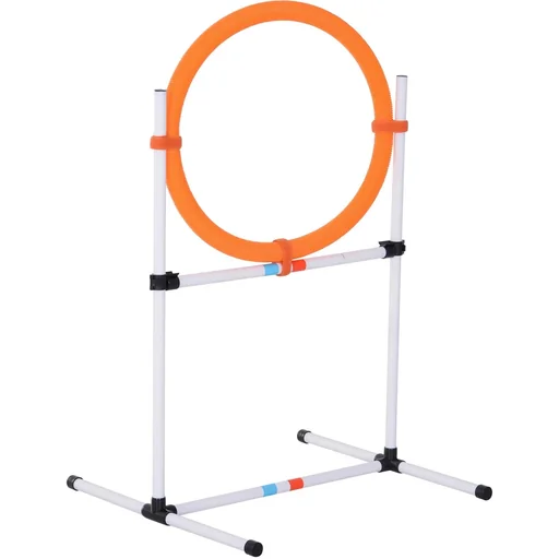 "Dog Training Set Jumping Ring for Pet Agility Training Portable PE White + Orange 74.5 x 66 x 91 cm image"