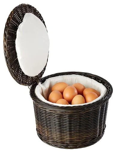 "Egg basket PROFI LINE" - Warming basket for approx. 20 eggs, with fabric lining image"