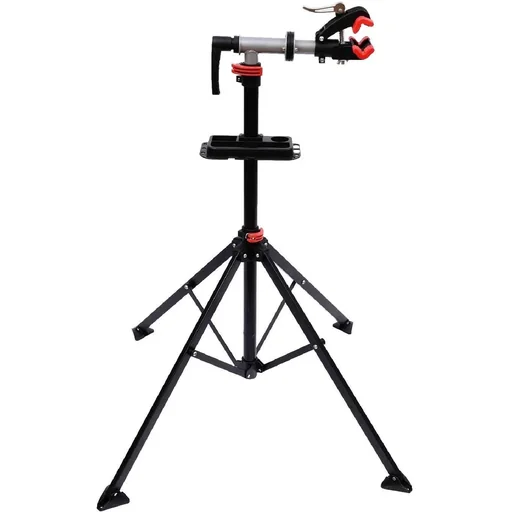 "Bicycle repair stand four-legged with tool tray black image"