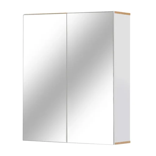 "Mirror cabinet wall cabinet with 3 shelves dressing table chipboard white 60 x 20.5 x 75 cm image"