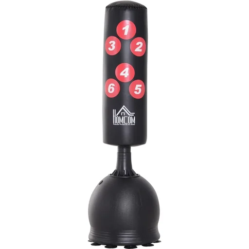 "Standing punching bag black image"