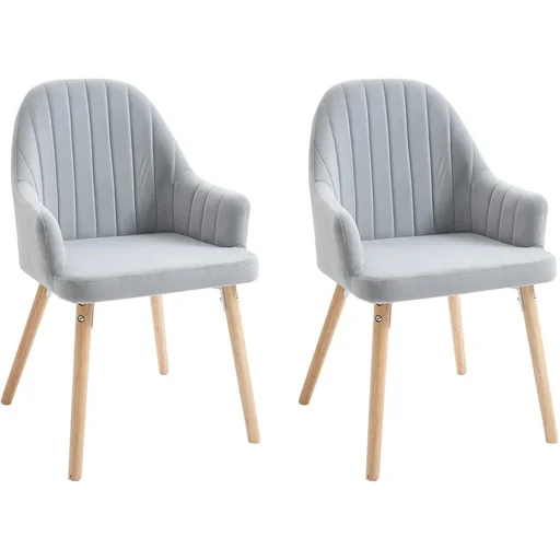 "Dining room chairs set of 2, light grey image"