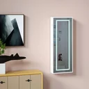 LED jewelry cabinet white 31.5x9x110cm hanging