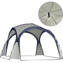 Pavilion garden party tent marquee garden tent weatherproof fiberglass pole + polyester cream white + blue 3.5x3.5x2.3m