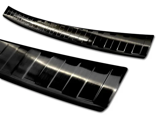 "Stainless steel loading sill protector, Mercedes B Class W247, 2018> - graphite/black line. OEM quality, brushed. image"