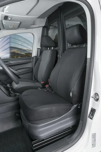 "Fitted seat covers for VW Caddy for single front seat made of fabric from model year 02/2004 to today image"