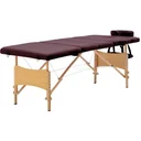 Foldable massage table 4 zones wood purple