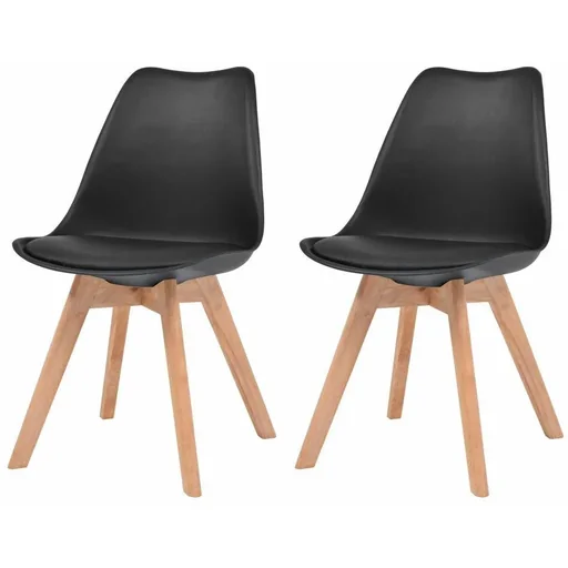 "Dining room chairs 2-seater faux leather black image"