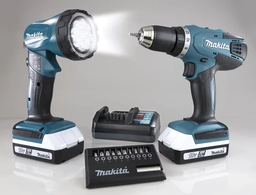 "Cordless drill driver DF457DWLX181 18 Volt including cordless lamp image"