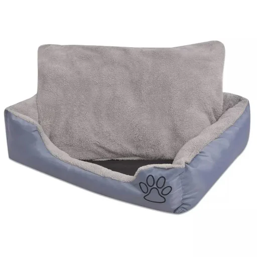 "Dog bed with padded cushion size L grey image"