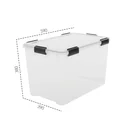Waterproof storage box, transparent, 70 liters