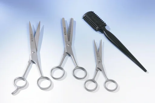 "Hair scissors set, 4-piece, 3 hair scissors + 1 hair thinner image"