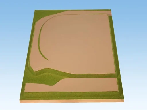 "Attachment left turntable 70 x 120 cm, can be shortened to 70 x 100 cm, gauge H0, TT, colored and grassed, on wooden frame image"
