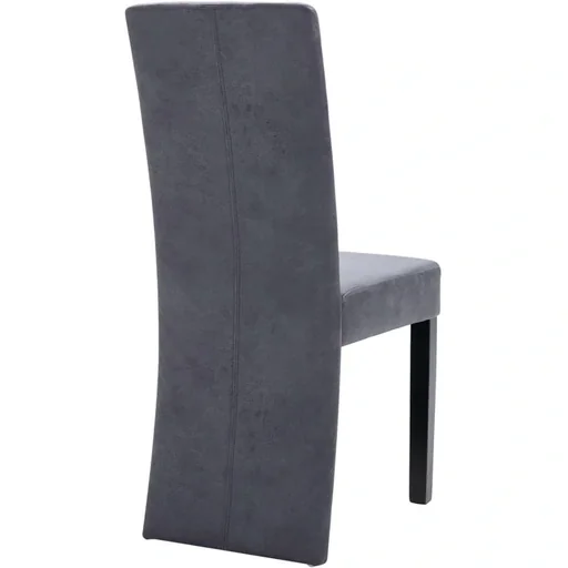 "Dining room chairs 2 pieces faux leather grey image"
