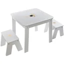 NL Bar Table with 2 Stools - White - 57x57x51 cm