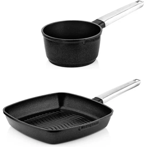 "Performance Series Pots & Pans - Saucepan 18 cm + Grill Pan 28 cm - Black image"