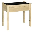Raised bed, planter, flower box, flowerpot, herb bed with drainage holes, nonwoven fabric, solid wood natural 86 x