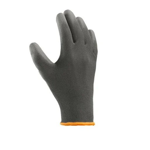 "Polyester knitted glove POLYURETHANE COATED, grey image"