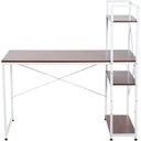 Desk Computer Desk Office Table with Shelf Walnut White