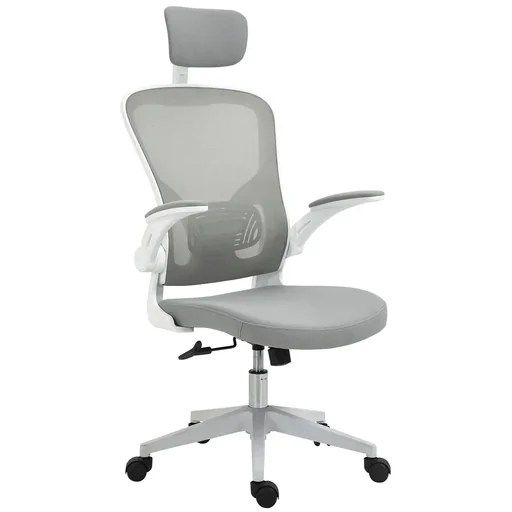 "Office chair ergonomic desk chair with rocking function high backrest lumbar support headrest foldable image"
