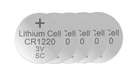 Lithium button cell CR1220, 3 Volt - 5 pieces