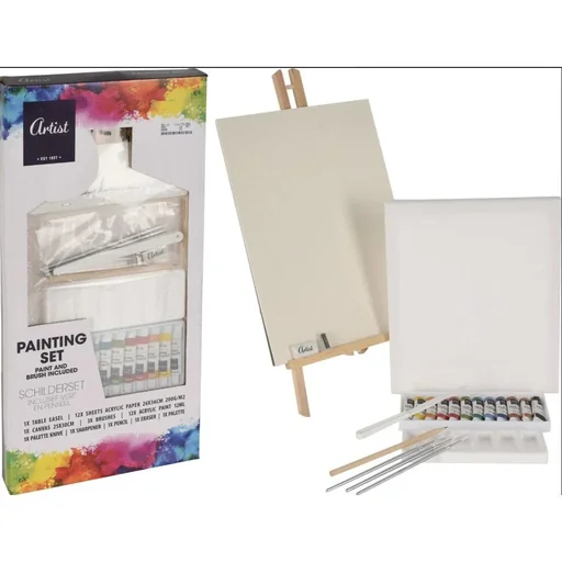 "23-piece painting set - with easel image"