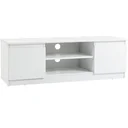 Modern TV cabinet with 2 shelves and 2 cabinets, white, 120 x 39.5 x 40 cm