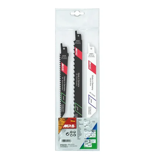 "Reciprocating saw blade set, 3-piece image"