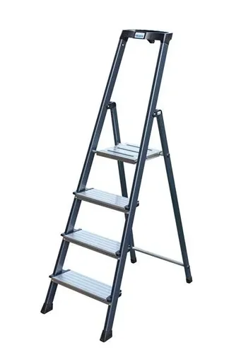 "Anodized aluminum comfort stepladder, 4 steps image"