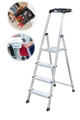 "Secury stepladder with 4 steps and storage image"