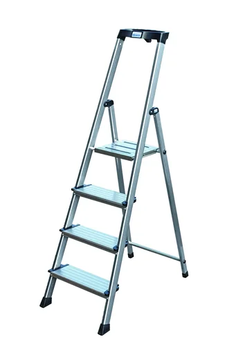 "Sepuro stepladder, aluminum 4 steps with safety bar image"