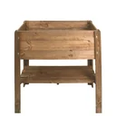 Raised bed with wooden shelf - brown