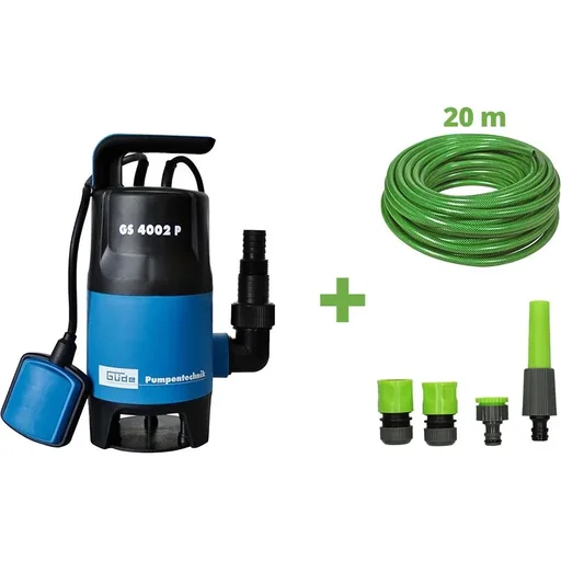 "GS 4002 P submersible pump set with 20 meter hose image"