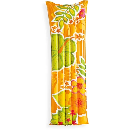 "Beach air mattresses with trendy orange flower print image"